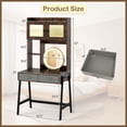 thumbnail image 3 of Costway Vanity Desk with Mirror and Lights, Makeup Dressing Table with 3 Lighting Modes Rustic Brown, 3 of 10