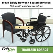 FabLife Deluxe Hardwood Transfer Board for Easy Patient Transfer, Slide Assist Device for Transportation from Wheelchair to Bed, Car, Bath and More, Two Handgrips, 8 x 30