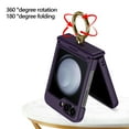 thumbnail image 2 of Compatible with Samsung Galaxy Z Flip 6 Case (Built-in Back Screen Protector) with Hinge Protection & Ring Kickstand, Slim and Thin Protective Case Cover for Samsung Galaxy Z Flip 6, Darkpurple, 2 of 6