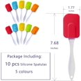 thumbnail image 2 of 10 Pcs Silicone Scraper Baking Scraper Cream Butter Handled Cake Spatula Cooking Cake Brushes Pastry Tool Food-grade Silicone Spatula Kitchen Utensil Cream Blade Brush, 2 of 4