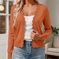 thumbnail image 2 of Arlun Fall Cardigans for Women Lightweight Knit Open Front Solid Color Sweater Tops Long Sleeve Button down Scalloped V-Neck Cropped Cardigan Casual Teacher Outfits, 2 of 4