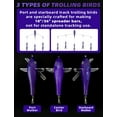 thumbnail image 4 of BLUEWING Deluxe Trolling Bird 1pc Trolling Lures 7.28in Mahi Trolling Lures for Big Game Tuna Teaser, Black/Purple Port, 4 of 8