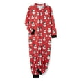 thumbnail image 4 of Family Matching Christmas Hood Jumpsuit Pajamas, Cartoon Snowman Print Long-Sleeved Zip Up Deer Sleepwear, 4 of 8