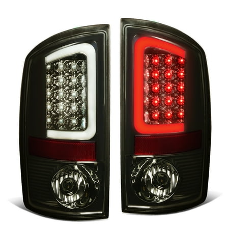 DNA Motoring TL-DRAM05-LED-3D-CH-SM For 2002 to 2006 Dodge Ram 3rd Gen Pair of 3D LED Brake Tail Lights (Chrome Housing Smoked Lens) 03 04 05