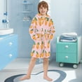 thumbnail image 5 of FORMRS Niños Bathrobe Unisex Hooded Robe Soft Plush Pajamas Sleepwear, Size 4-6T, Cute Oranges, 5 of 7