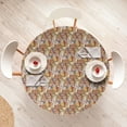 thumbnail image 4 of Ambesonne Contemporary Fitted Round Tablecloth, Abstract Modern Leafy, 56"- 60" Diameter, Marigold and Multicolor, 4 of 5