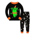 thumbnail image 5 of Boys Halloween Ghost Pajamas Glow in The Dark Cotton 2 Piece Sleepwear Set Long Sleeve Kids PJs for Toddler Boys 6Y, Ghost II, 5 of 7