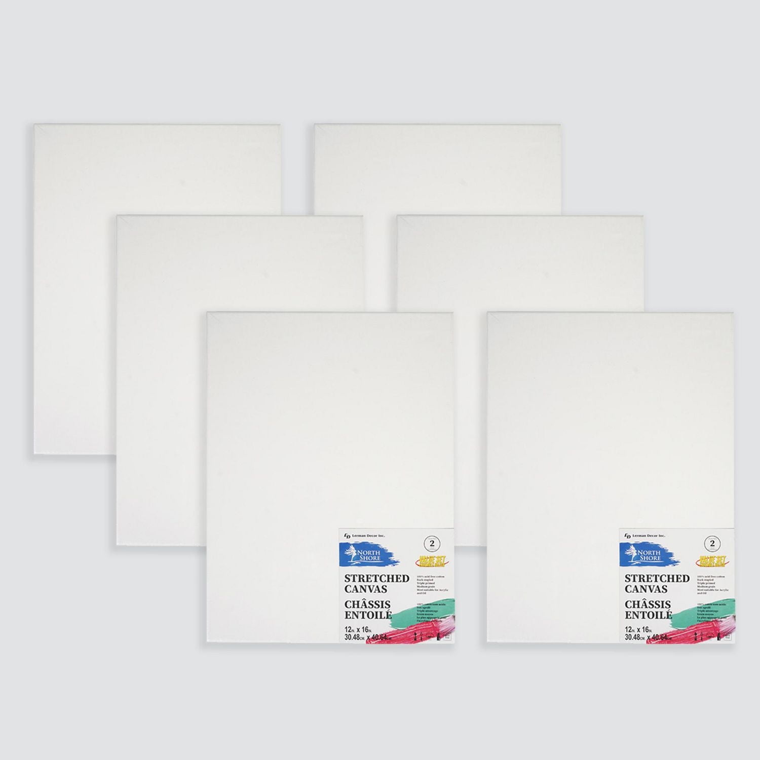 Northshore 6 pack 12"x16" stretched canvas