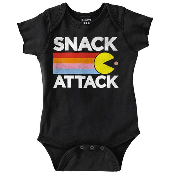 PACMAN Snack Attack Hungry Hangry Romper Boys or Girls Infant Baby Brisco Brands 12M