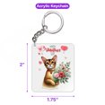 thumbnail image 5 of Happy Valentine's Day Abyssinian holding flowers Acrylic Keychain Cat Lover Kitten Owner Gifts Collar Charm Tag Keyring - 03005, 5 of 5