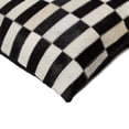 thumbnail image 2 of Natural Torino Geneva Cowhide Pillow | Linear black/white | 22"x22", 2 of 4