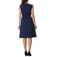 thumbnail image 3 of INSPIRE CHIC Women's Work Professional Sleeveless A-Line Dress XL Dark Blue, 3 of 6