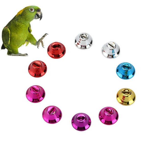 Bird Toys, Colorful 10pcs DIY Bird Toy Accessory Bells Bird Toy For Parakeet African Grey Cockatoo For Pet Budgie 2.1CM