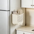 thumbnail image 5 of Wall Mounted Laundry Basket, Large Capacity Foldable Dirty Clothes Storage Bin, Space Saving Laundry Hamper for Bathroom, Beige S, 5 of 6