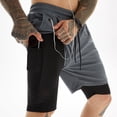 thumbnail image 1 of Men's 2 in 1 Workout Running Shorts Lightweight Gym Training Sport Short with Phone Pockets, 1 of 5