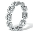 thumbnail image 2 of PalmBeach Jewelry 1.08 TCW Round Cubic Zirconia Sterling Silver Eternity Link Ring, 2 of 5