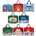thumbnail image 3 of Wrapables Non-Woven Reusable Christmas Holidays Gift Bags with Handles for Gift Wrap, Parties, Favors and Treats (Set of 8), Happy Santa, 3 of 8