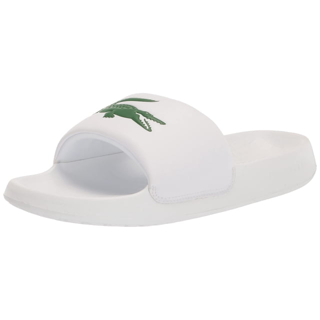 Slide Lacoste Serve para mujer blanco/verde, talla 9