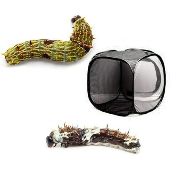 Professional Butterfly Habitat Insect Cage Caterpillar Enclosure Pop-up Polyester Bottom for Easier Clean (30x30x30cm)