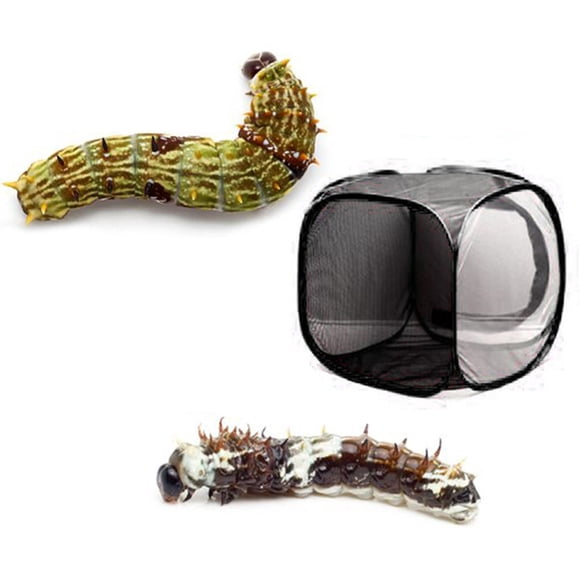 ABPWLY Portable Insect Habitat Cage Reptile Butterfly Enclosure Mesh Foldable Breathable Pop Up Observation Housing for Small Animals 11.8x11.8x11.8 Inch Tall Home Classroom Use