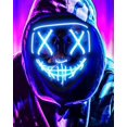 thumbnail image 1 of Máscara de Halloween, máscara de purga con luz LED, disfraz de máscara de purga, disfraz de máscaras de Halloween para hombres, mujeres y niños, 1 of 5
