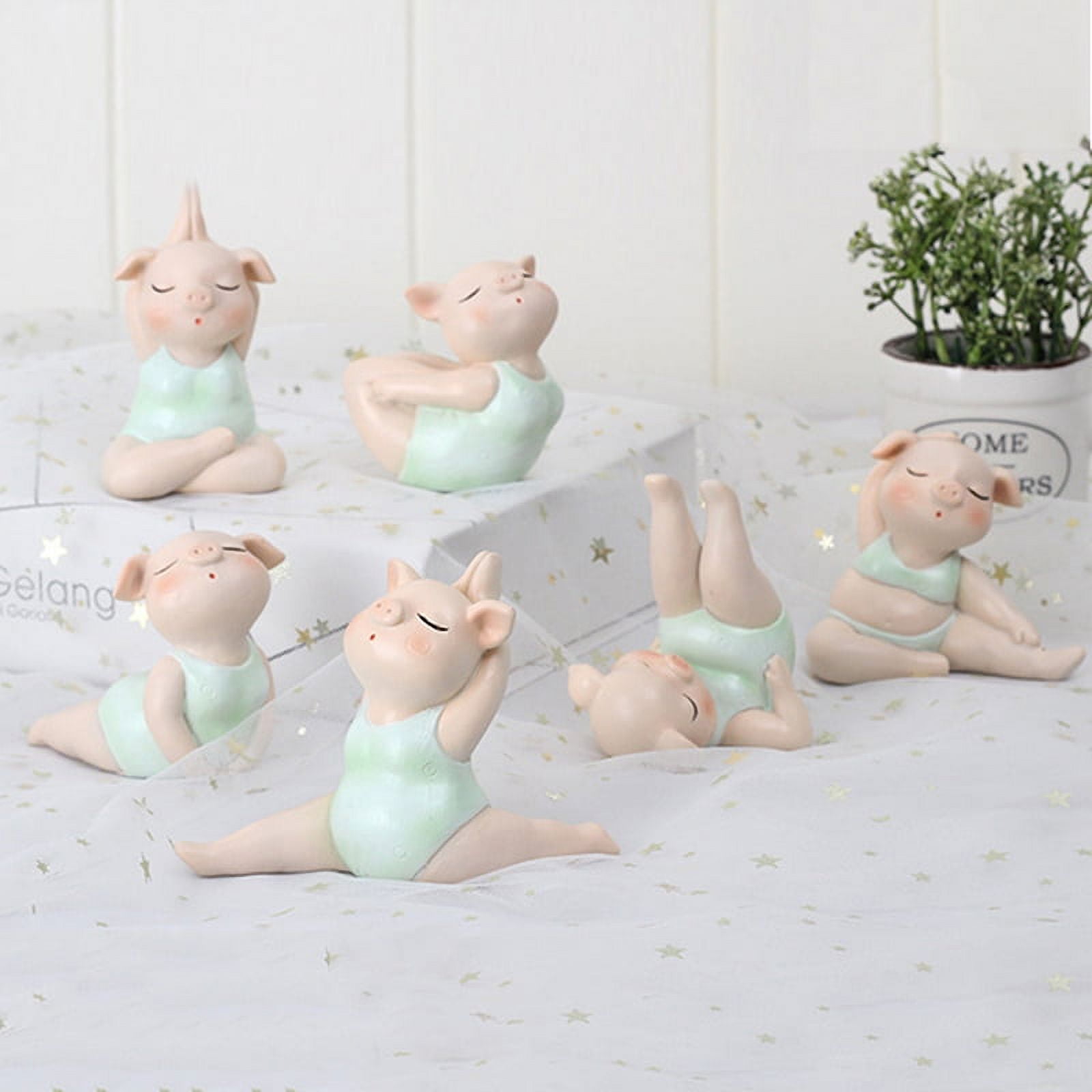  ARTIBETTER 4pcs Ornaments Mini Resin Pigs Tiny Pig Toy Pig  Figurines Collectibles Resin Animal Ornament Yard Piggy Figurine Desktop  Pig Mini Resin Animals Yard Pig Model Adorn Collection Car : לבית