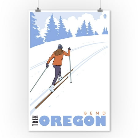 Cross Country Skier - Bend, Oregon - Lantern Press Original Poster (9x12 Art Print, Wall Decor Travel