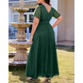 thumbnail image 4 of Vestido Talisea, color verde brillante, talla grande, formal, con lentejuelas y chifón, 4 of 5