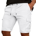 thumbnail image 2 of Trgacdwlo Mens Cargo Shorts High Elastic Waist Lightweight Mens Athletic Shorts Summer Camping Travel Men Gym Shorts with Pocket White XXXL, 2 of 4