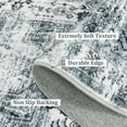 thumbnail image 4 of Hasoo Large 9' x 12' Vintage Area Rug for Living Room Bedroom Washable Floral Carpet, Gray, 4 of 6