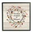 thumbnail image 2 of Stupell Industries Thankful Grateful and Blessed Sentiment Autumn Thistle Branches Graphic Art White Framed Art Print Wall Art, 24x24, by Jo Moulton, 2 of 5