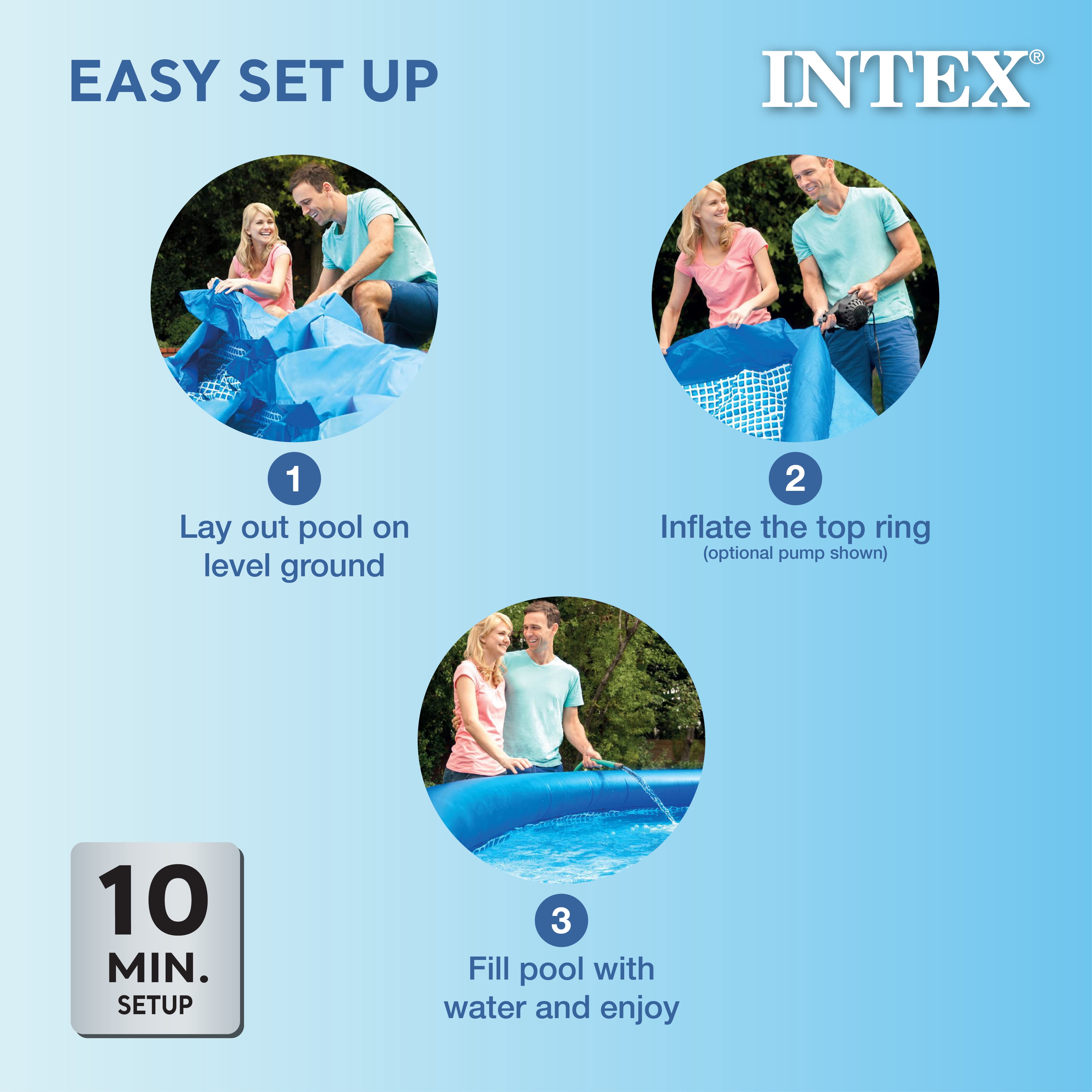 Intex: : Easy Set Pool - 8' x 24" - Inflatable Above Ground Swimming Pool, Puncture-Resistant Material, 513 Gal Cap, Kids-Family Water Play, 28106EH