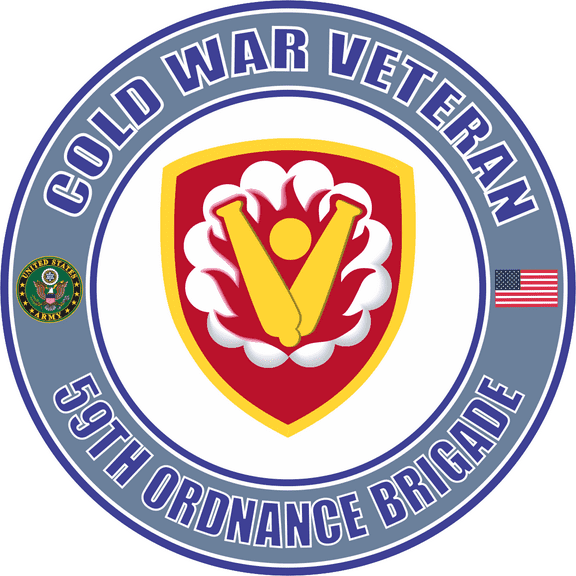 3.8 Inch U.S. Army Cold War 59th Ordnance Brigade Veteran Decal