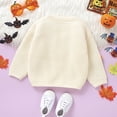 thumbnail image 6 of Gvdentm Toddler Boy Girl Halloween Pumpkin Sweater Warm Pullover Sweatshirt Knitwear Knitted Fall Winter Baby Clothes Beige,9-12 Months, 6 of 8