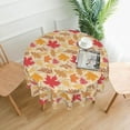 thumbnail image 2 of Fall Maple Leaf Round Tablecloth 60 Inch Orange Autumn Tablecloths Watercolor Leaves Table Clothes Thanksgiving Reusable Circle Table Cover for Picnic Party Dining Room Home Indoor Outdoor Decor, 2 of 6