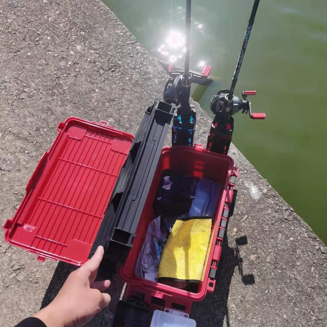 Fishing Tackle Box,Portable Fishing Lure Storage Tackle Box With Tray Small Storage Boxes