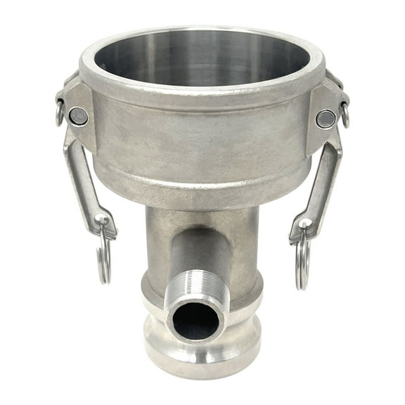 Gloxco Camlock Fitting, Type DA with 3/4" Pipe Tap, Stainless Steel, 3" Female Camlock Coupler x 2" Male Camlock Adapter, (CAM-3020-DAPT07-SS)