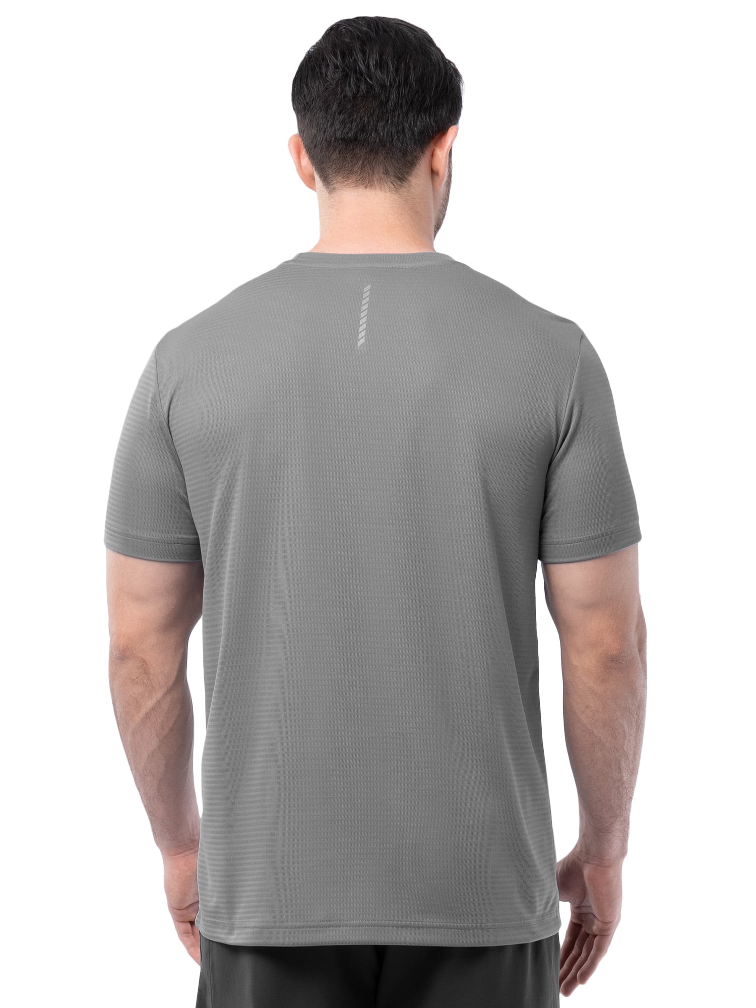 Athletic Works Men's and Big Men's Core Linear Mesh Active Short Sleeve Tee, Sizes S-3XL