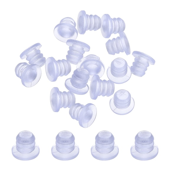 15Pcs Glass Table Top Bumpers with Stem, Clear Anti-Slip Pads Rubber Grippers for Furniture
