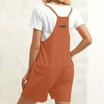 thumbnail image 4 of Riforla Women's Sleeveless Overalls Jumpsuit Casual Solid Summer Wide Leg Bib Pants Bottons Jumpsuit Romper with Pockets Short 2 Piece Sets for Women Brown XXL, 4 of 6