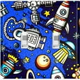 thumbnail image 1 of Metal Light Switch Wall Plate Outlet Cover (Spaceship UFO Astronaut Rocket Outerspace Star Dark Blue- Double Toggle), 1 of 2
