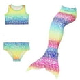 thumbnail image 1 of Summer Girl Mermaid Tail With Monofin Halloween Costume Princess Dress Swimsuit Bikini Bathing Suit For Swim, 1 of 3