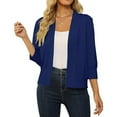 thumbnail image 2 of UJNDER Women's Lightweight Lace Crochet Cardigan Three Quarter Sleeve Knit Shawl Top Womens Cardigan Sweaters Blue XL, 2 of 6