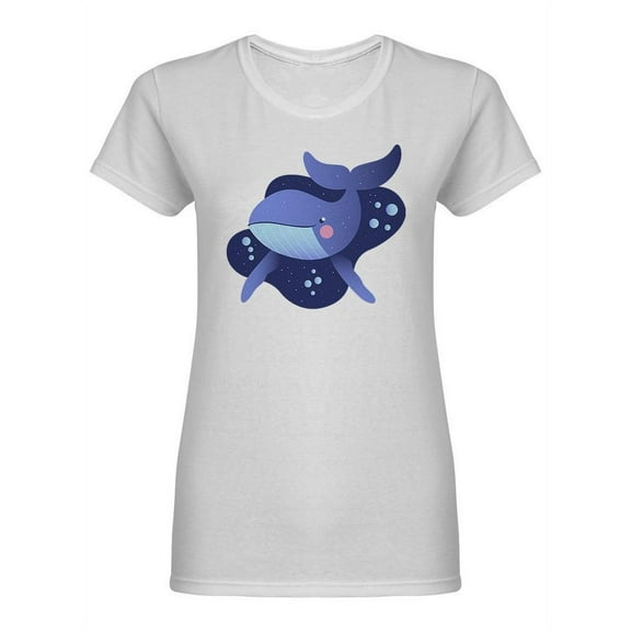 Cute Little Cartoony Whale Shaped T-Shirt Women -Image by Shutterstock, Female x-Large