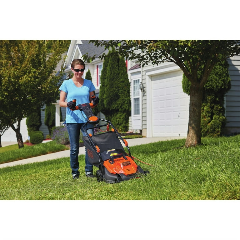 Black Decker BEMW472ES 120V 10 Amp Brushed 15 in. Corded Lawn Mower with Pivot Control Handle