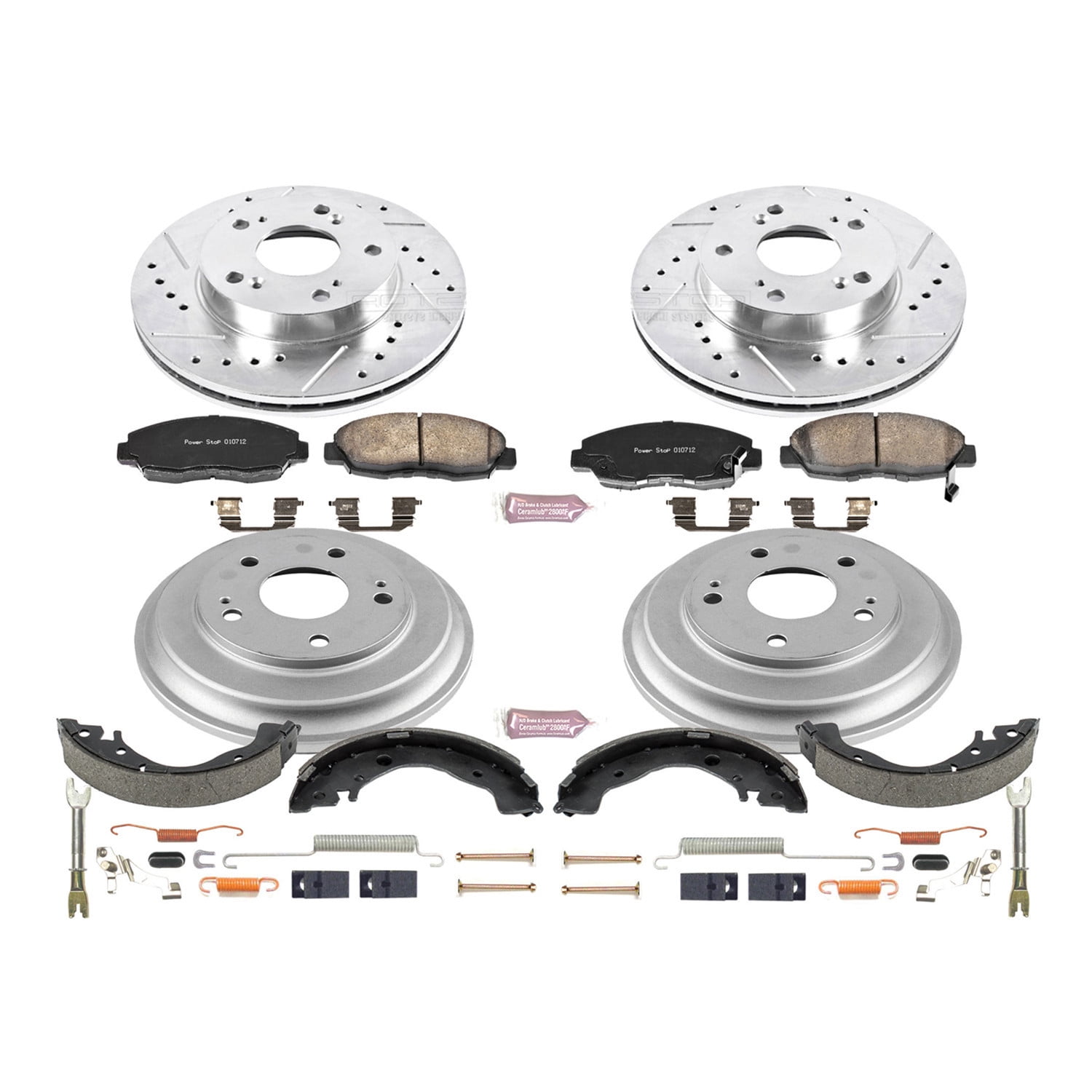 PowerStop Front and Rear Z23 Evolution Sport Brake Pad Rotor Drum and Shoe Kit Fits: HONDA Select Models K15241DK