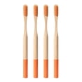thumbnail image 1 of EeaseMX 4 cepillos de dientes de bambú biodegradables, ecológicos, para viajes y uso doméstico (naranja), 1 of 7