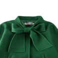 thumbnail image 3 of Little Girls Jacket Solid Color Loose Bow Neck Side Pockets Outerwear, 3 of 6