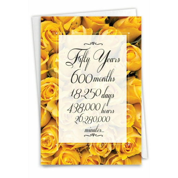 1 Funny Anniversary Card with Envelope - Time Count MIlestones 50 C9092MAG