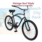 Tracer 26 Beach Cruiser Bike,Single Speed Bicycles For Men,Coaster Brake,Moon-Type Handlebar,Matte Black